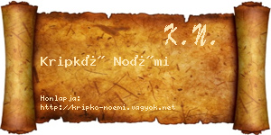 Kripkó Noémi névjegykártya